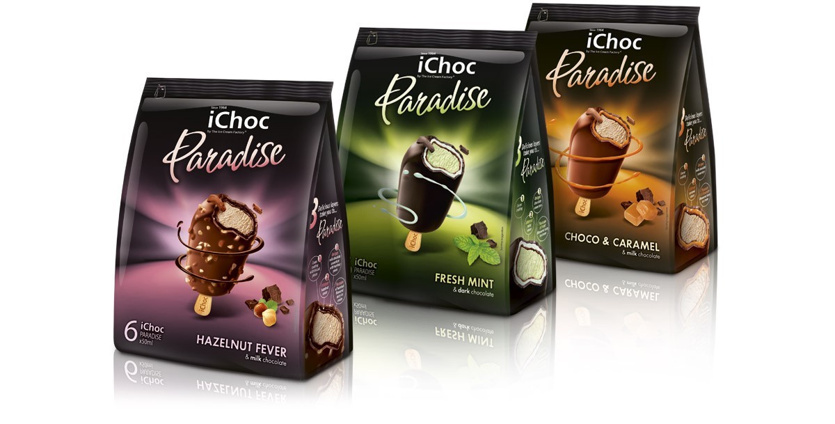 ichoc paradise - icfc - ice cream packaging - Concepte i Forma - etform